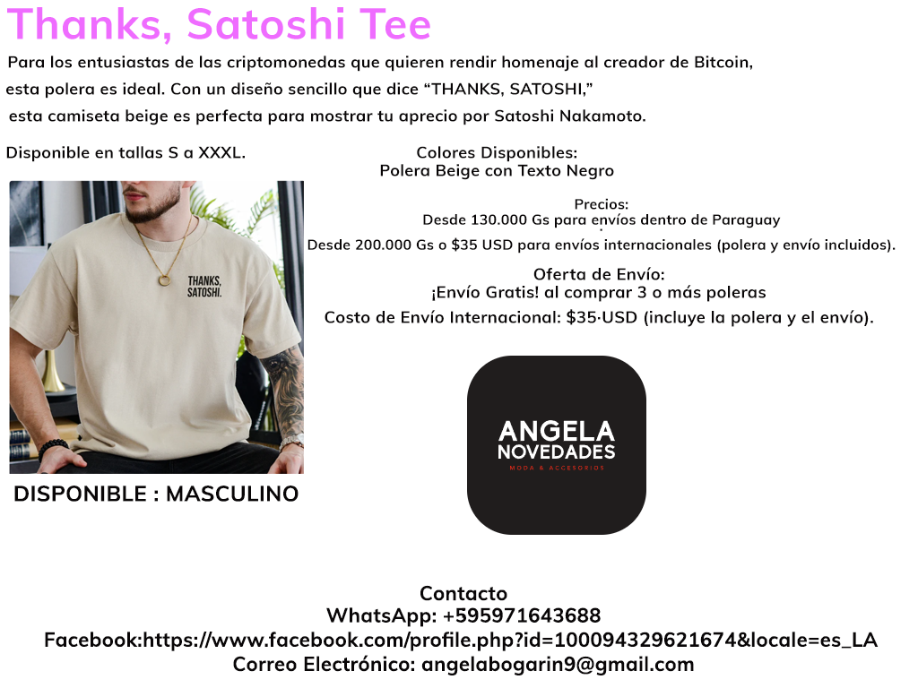 thanks,satoshi tee